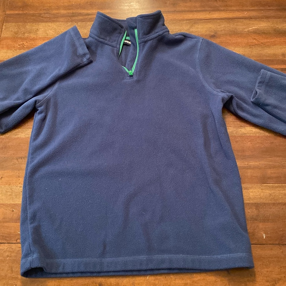 Lands End Lightweight Fleece Quarter Zip Pullover Kids 10/12 Medium
